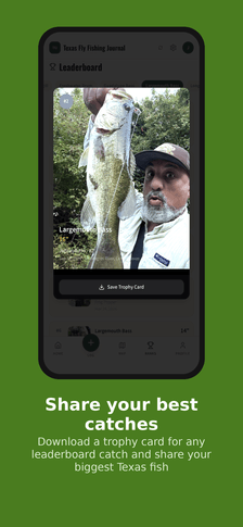 Shareable trophy card for a leaderboard catch